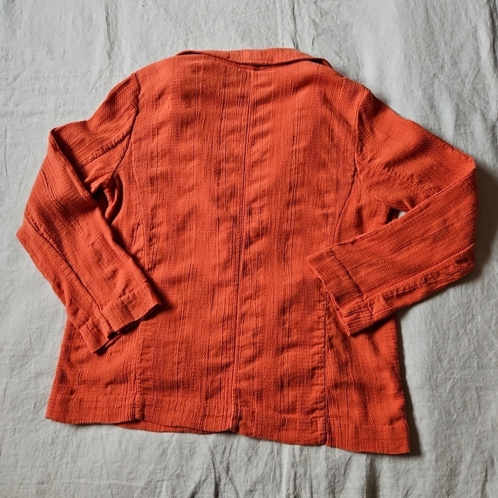 Free People Oversized Textured Jacket Blazer Coral With Pockets Size Small - Picture 14 of 15